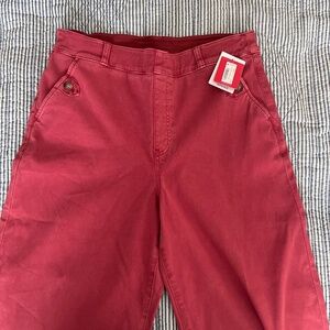 Spanx stretch twill cropped wide leg pants